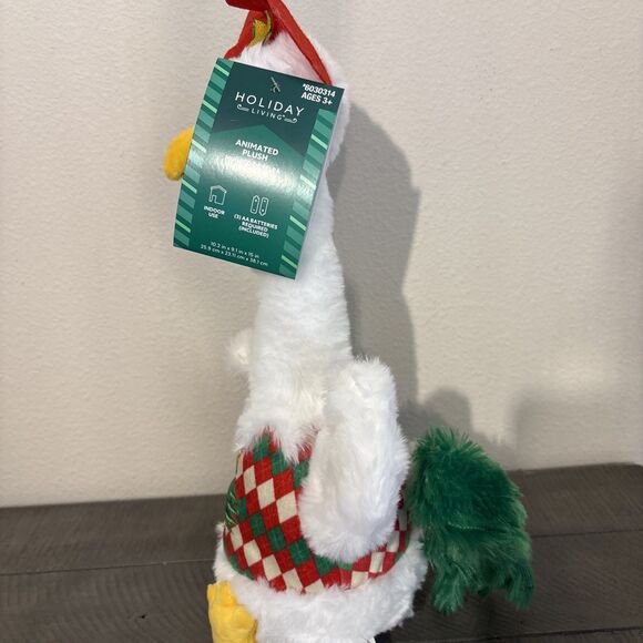 Animated Singing Christmas Chicken  Plush Toy – Holiday Sweater, Sings & Dances - Picture 5 of 10